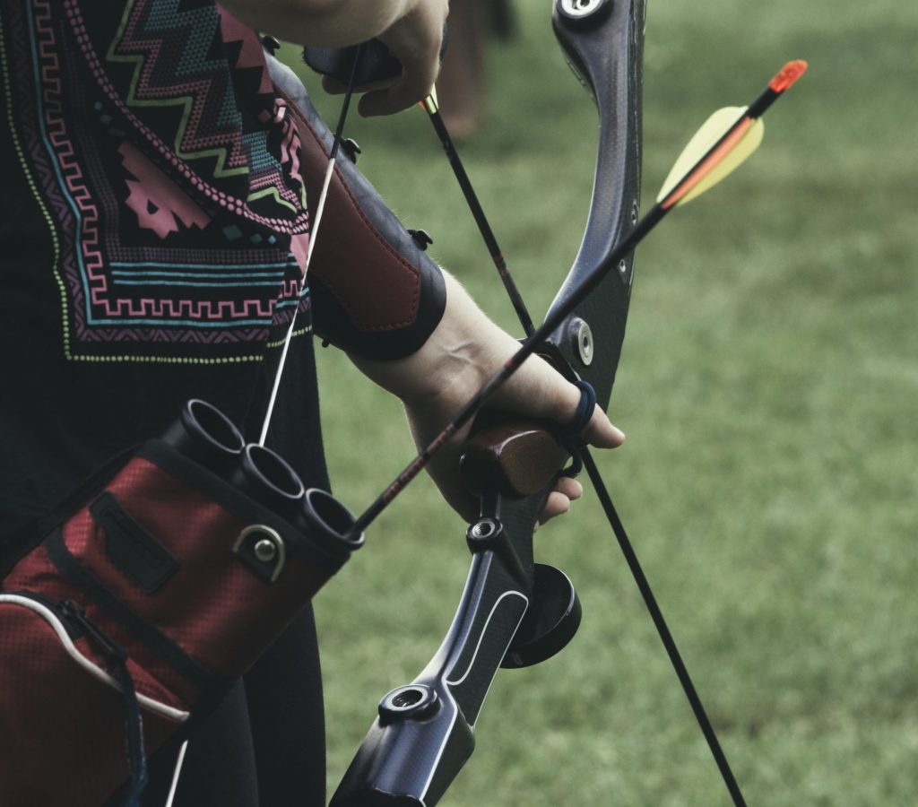 Young women training with the bow